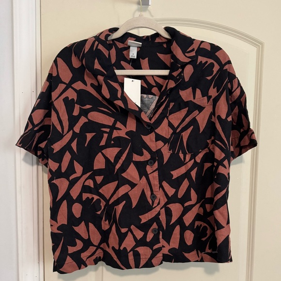 A New Day button down brown and black top size Medium NWT - Picture 2 of 5